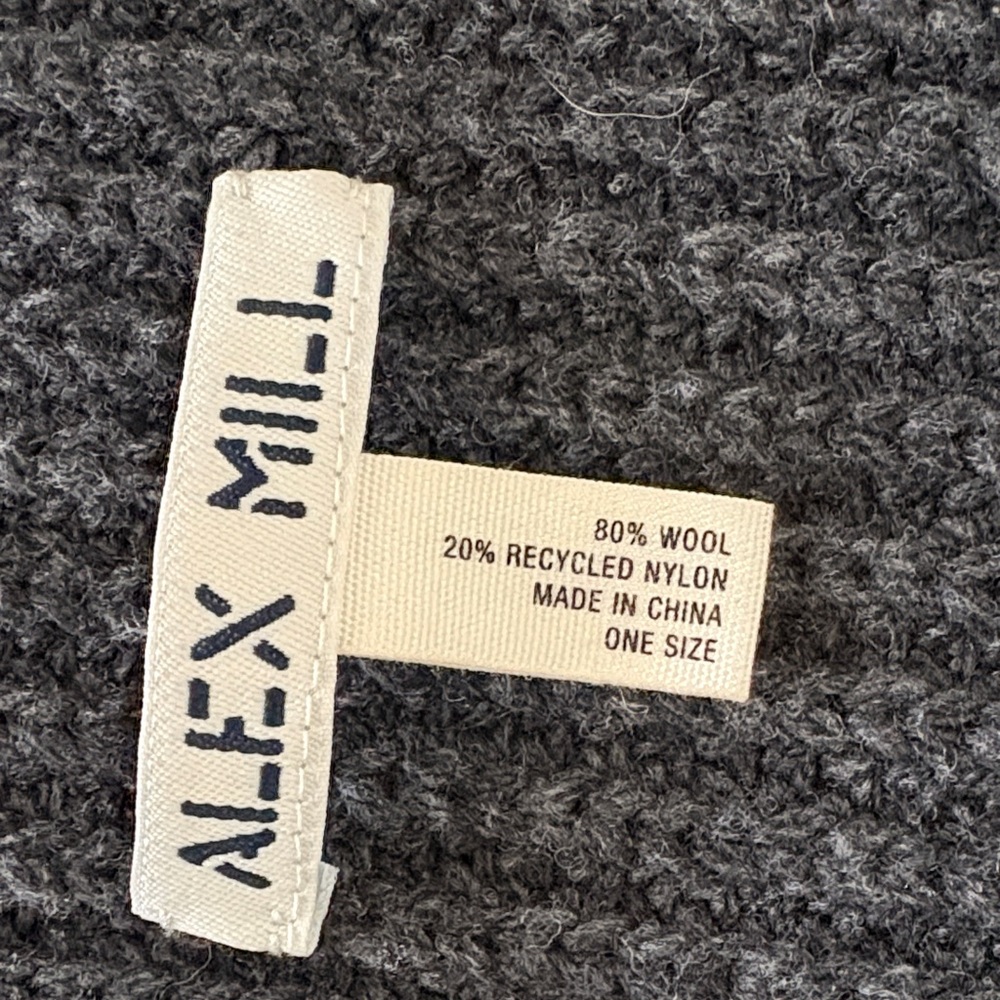 Alex Mill Black Knit Scarf with White Accents - Picture 2 of 3